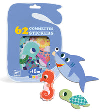 62 Gommettes Stickers | Baby Sea Animals