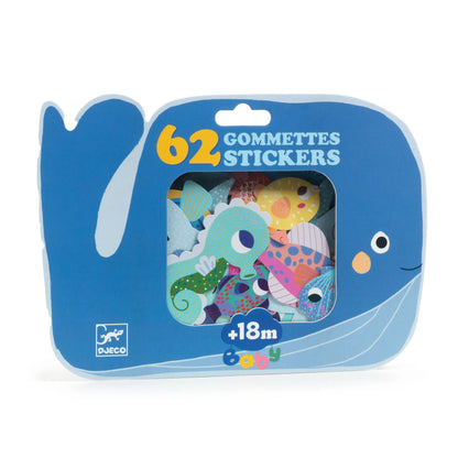 62 Gommettes Stickers | Baby Sea Animals