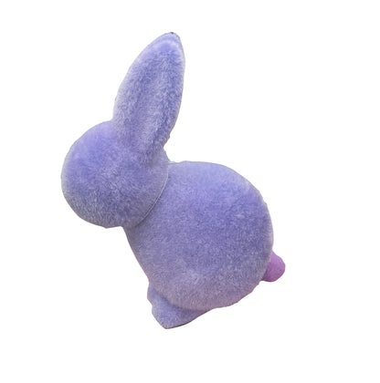 Flocked Pastel Seated Bunny w/ Pom  Pom Tail | 7" Figure