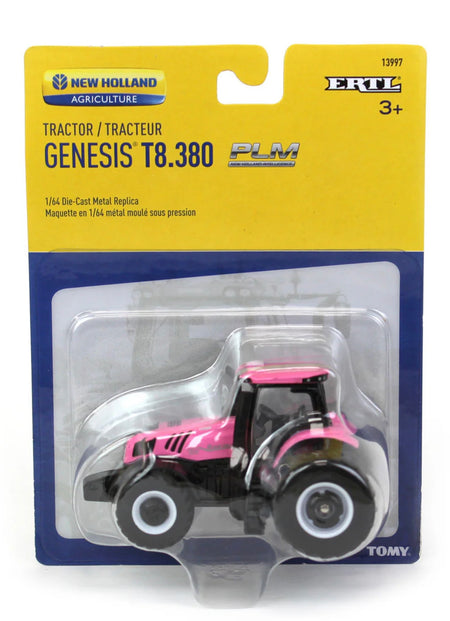 1/64 Pink New Holland Genesis T8.380 Tractor with Rear Duals