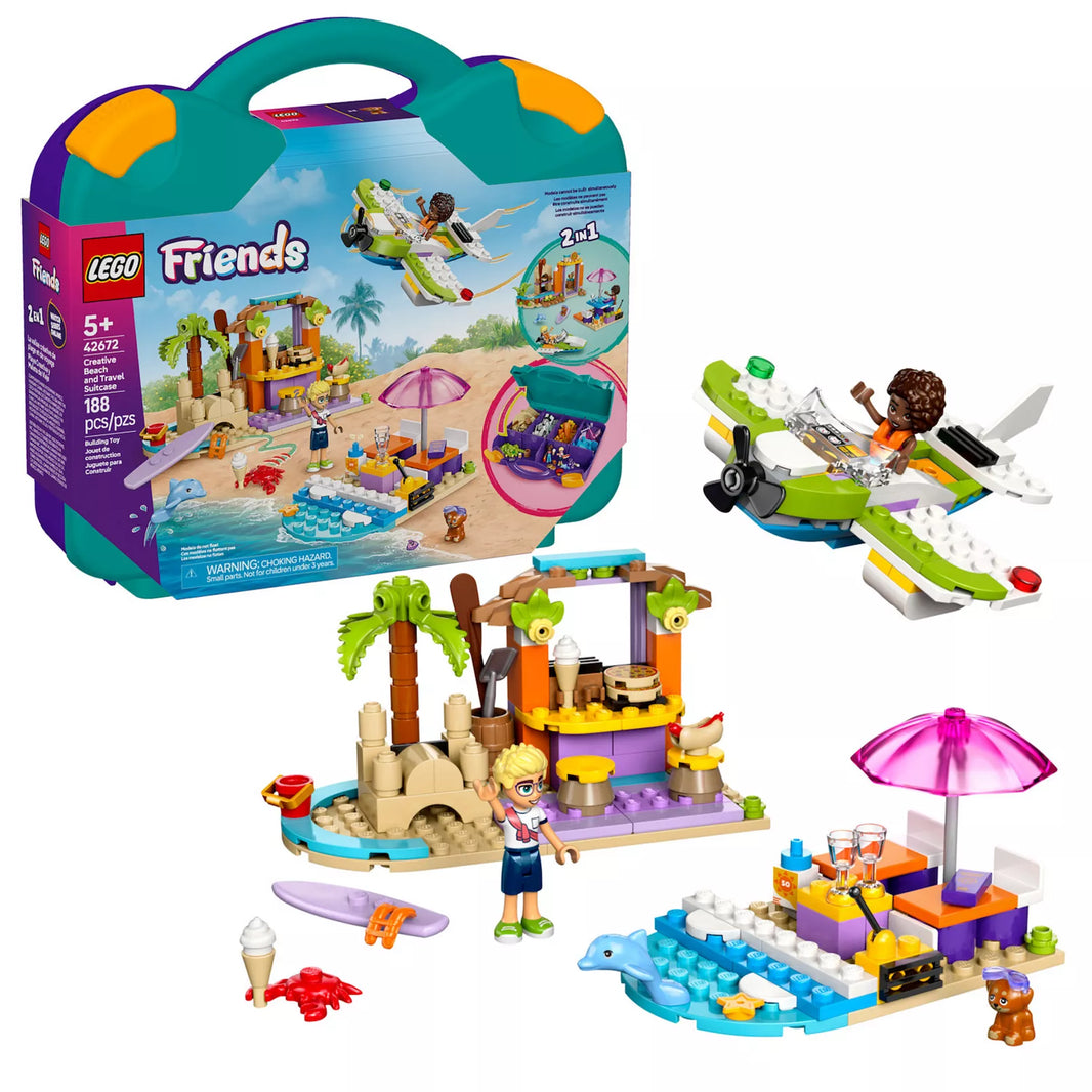 LEGO Friends Creative Beach and Travel Suitcase Toy Building Set 42672