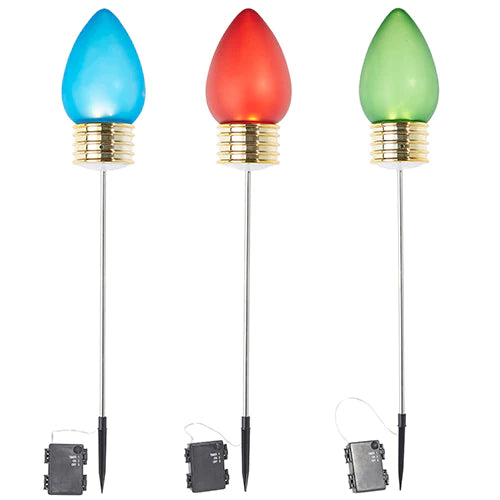 29" Lighted Frosted Christmas Light Pick