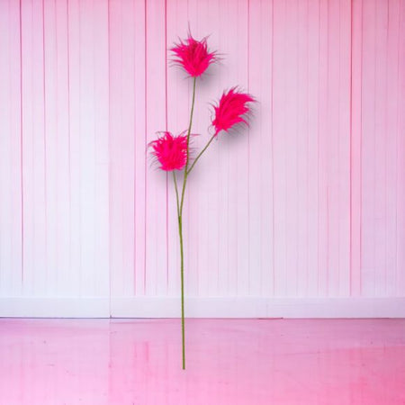 31” Pink Fluffy Pom Pom Pick