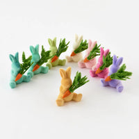 Small Flocked Bunny with Carrot