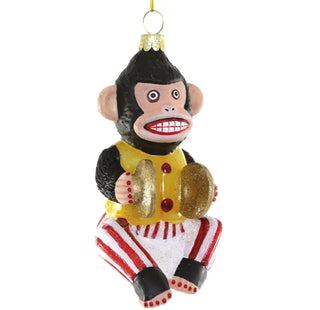 Vintage Inspired Toy Monkey Glass Ornament