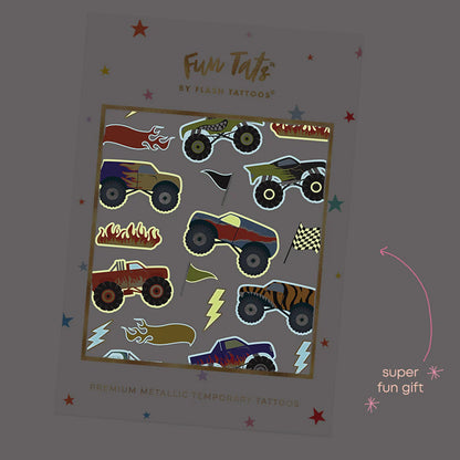 Flash Tattoos | Glowing Monster Trucks