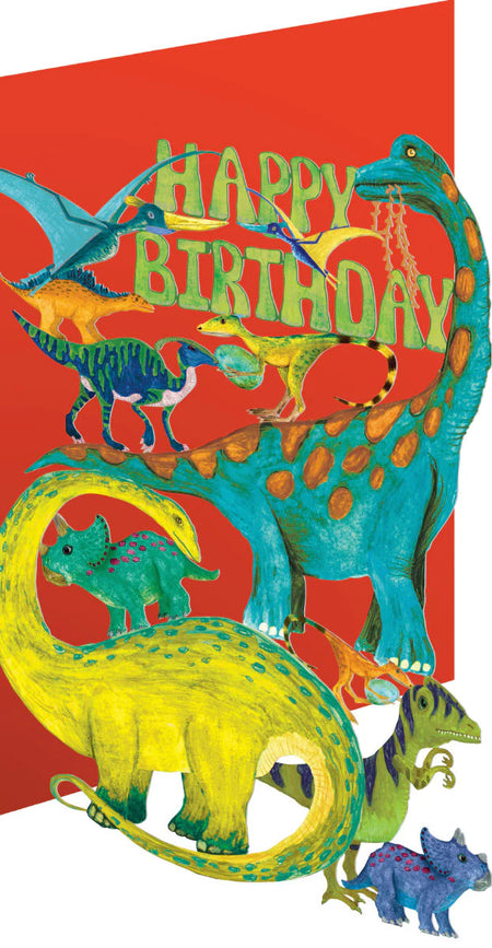 Dino Mite Lasercut Happy Birthday Card | Single Card with Envelope