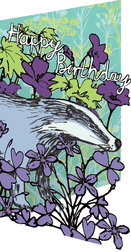 Badger Lasercut Happy Birthday Card | Single Card with Envelope