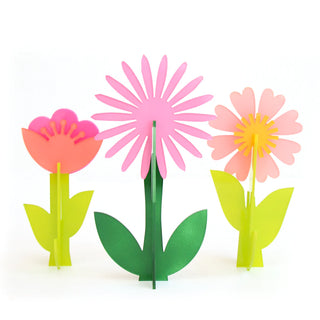 Pink Acrylic 3D Flower Set