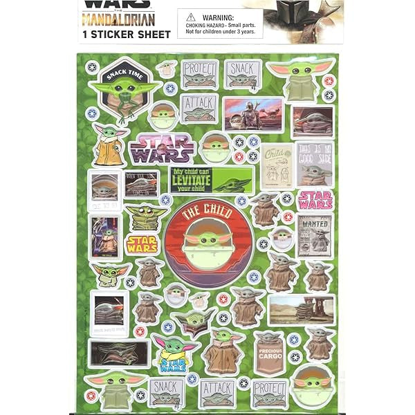 Stars Wars The Mandalorian Raised Sticker Set