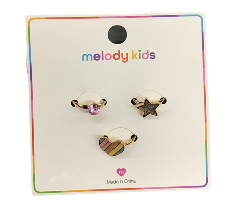 Children's Assorted Rings - 3 Pack