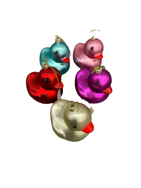 Rubber Duck Glass Ornament