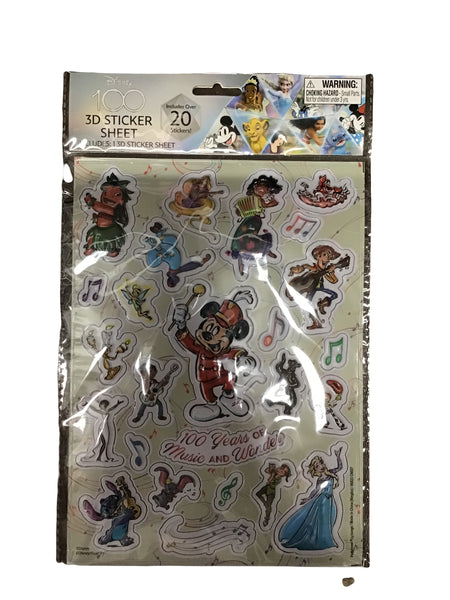 Disney 100 Celebration 3D Sticker Sheet