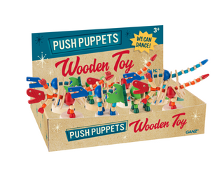 Wooden Dino Push Puppet Fidget