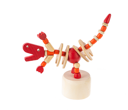 Wooden Dino Push Puppet Fidget