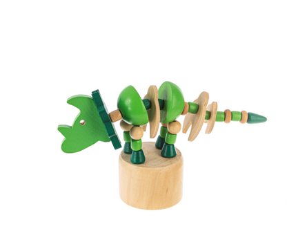 Wooden Dino Push Puppet Fidget