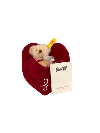 Steiff Mohair Bear in Heart Pouch