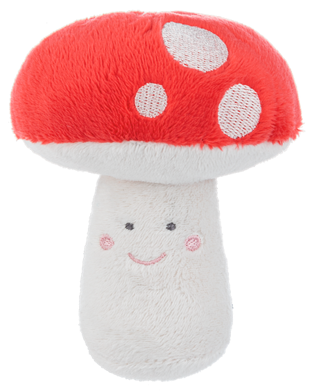 4” Mushroom Squeaker Rattle