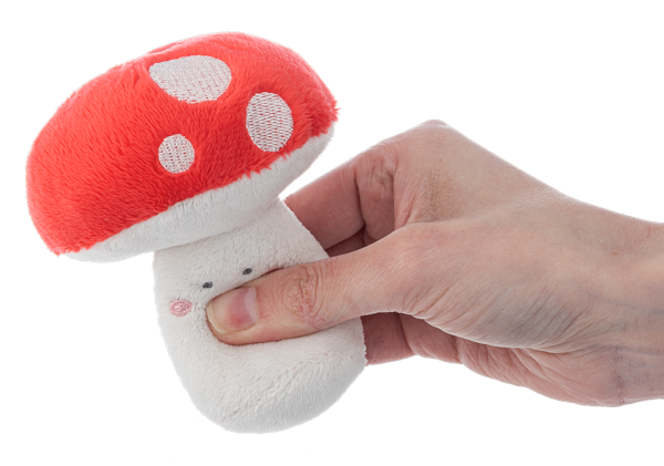 4” Mushroom Squeaker Rattle