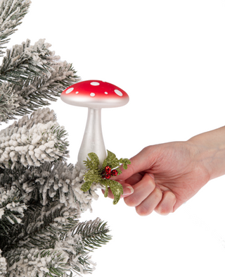 Mistletoe Glass Mushroom Branch Clip