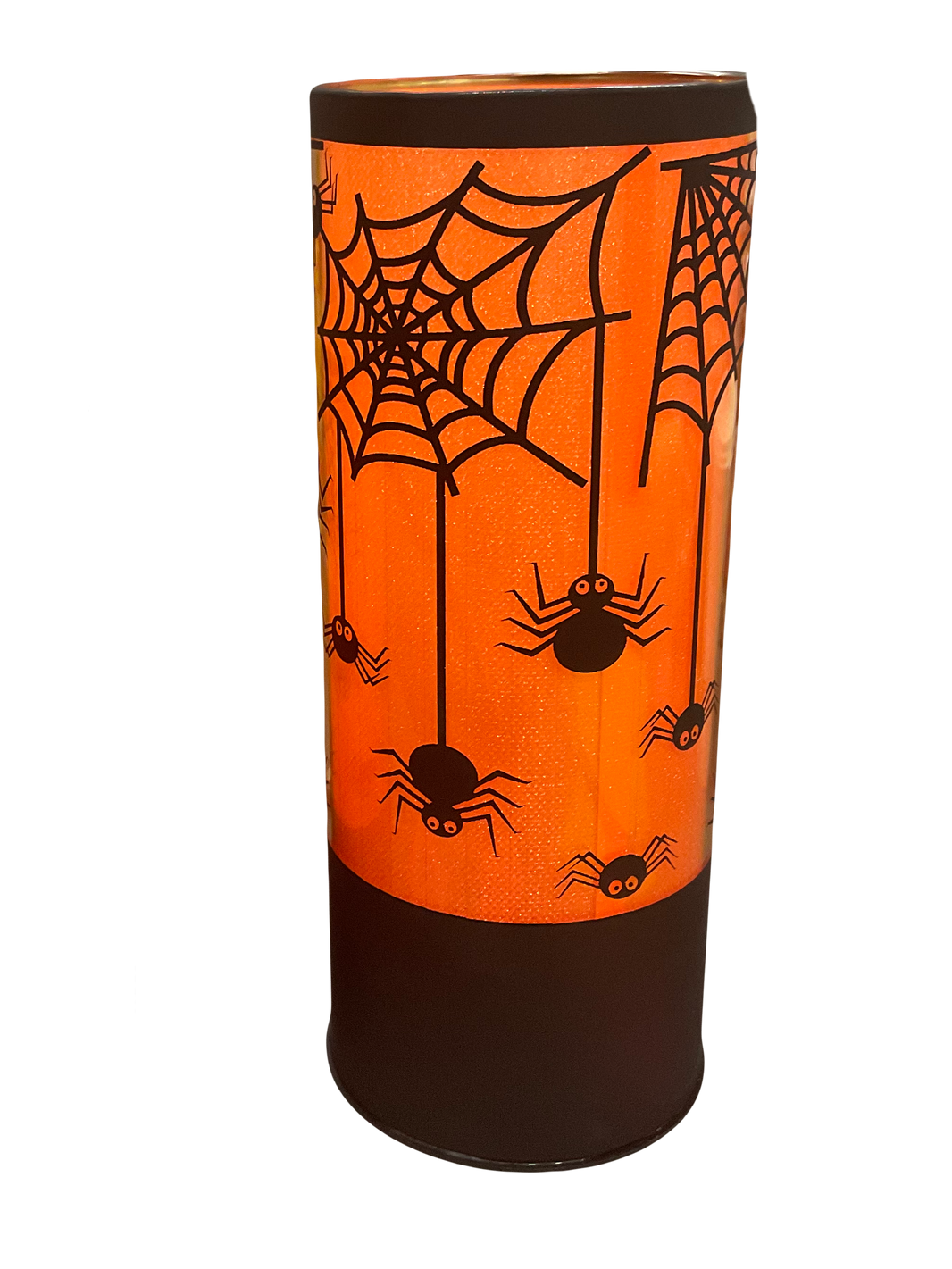 LED Glitter Spider Web Pillar Light