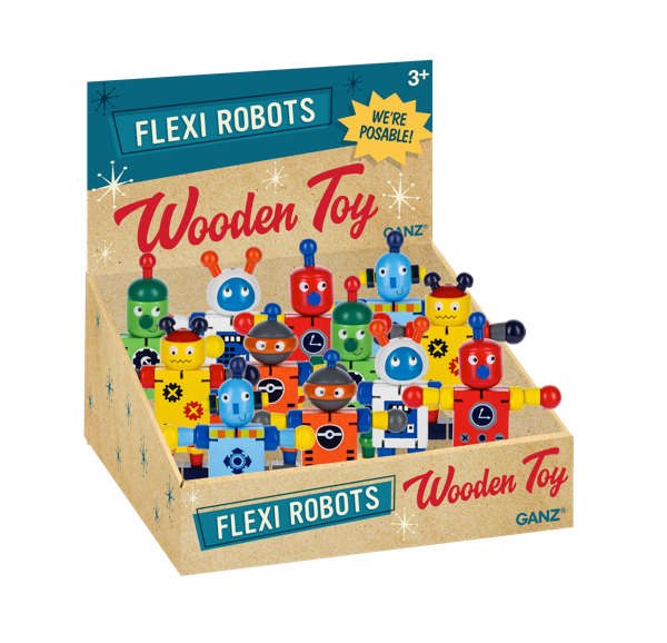 4.5" Wooden Flexi Robot