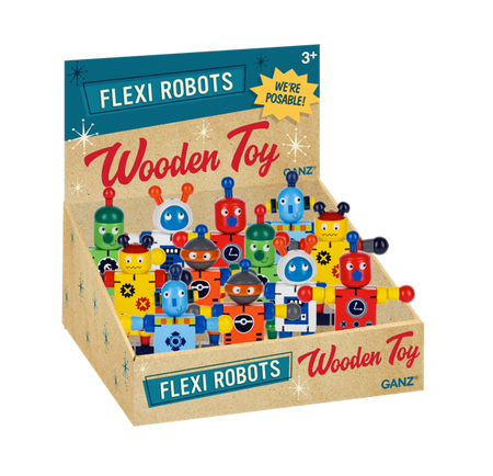 4.5" Wooden Flexi Robot