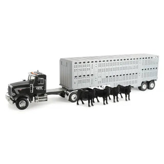 Big Farm Peterbilt 1:16 Scale Semitruck with Livestock Trailer and Cows