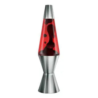 14.5" Chrome Plated Crimson and Black Lava Lamp