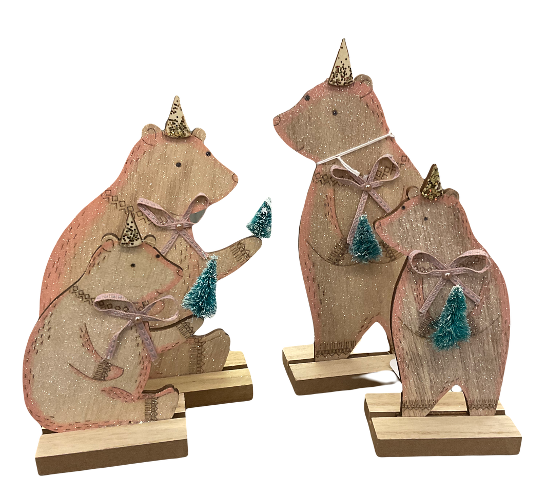 Wooden Bear Family with Trees - Set of 4 | One Hundred 80 Degrees