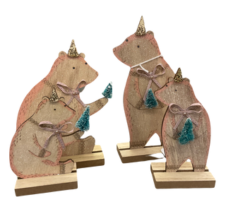 Wooden Bear Family with Trees - Set of 4 | One Hundred 80 Degrees