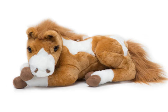 Resting Pinto Horse Plush