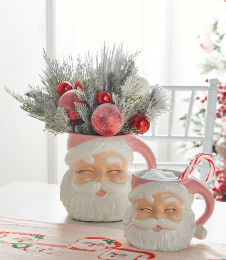 Pink Santa Christmas Container