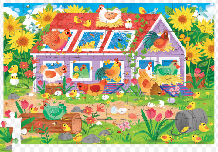 50 Pc Flat House Puzzle - Chicken Coop