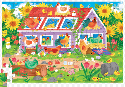 50 Pc Flat House Puzzle - Chicken Coop