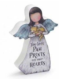 Angel With Cat Wooden Shelf Sitter