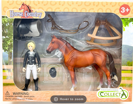 Horse and Rider Playset | Collecta by Breyer - 84244 | Chestnut
