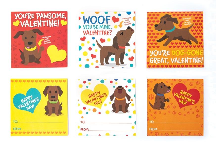Chocolate Lab Scratch and Sniff Valentine Cards