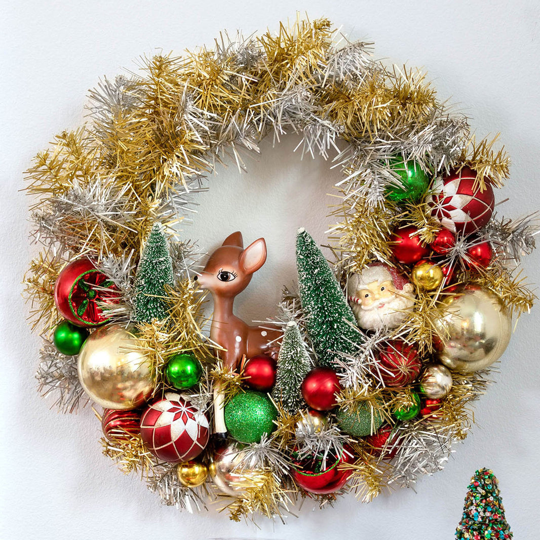 Retro Inspired Tinsel Wreath