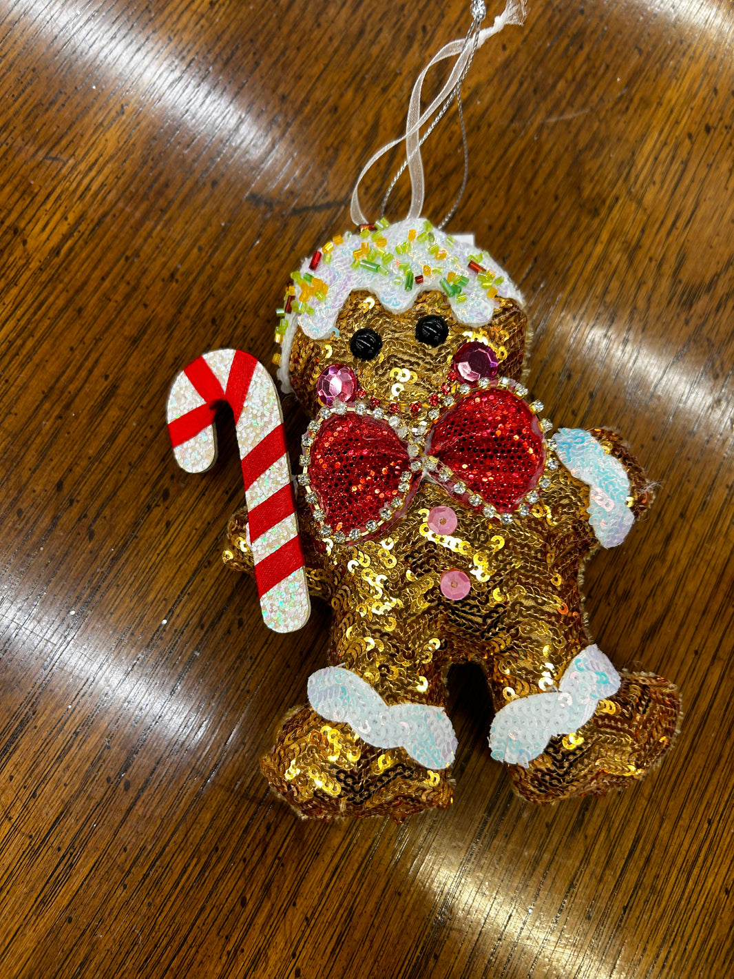 Plush Gingerbread Sparkle Ornament