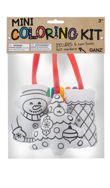 Mini Coloring Kit | Holiday Ornament Set