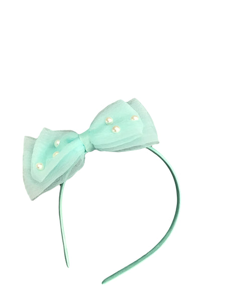 Bow Headband with Pearls