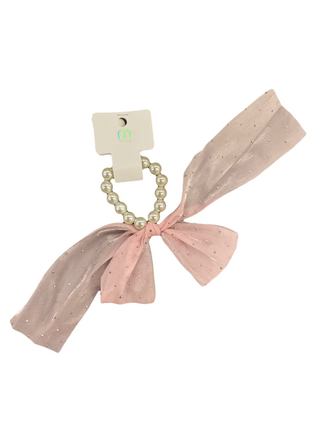 Pearl Ribbon Ponytail Holder
