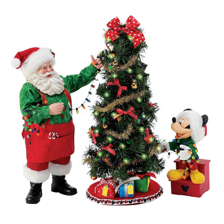 Disney Santa and Mickey Teamwork Figurine