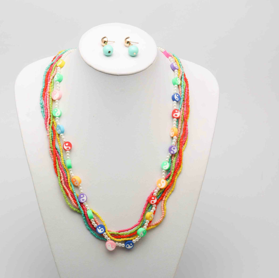 Yin Yang Necklace & Earring Set
