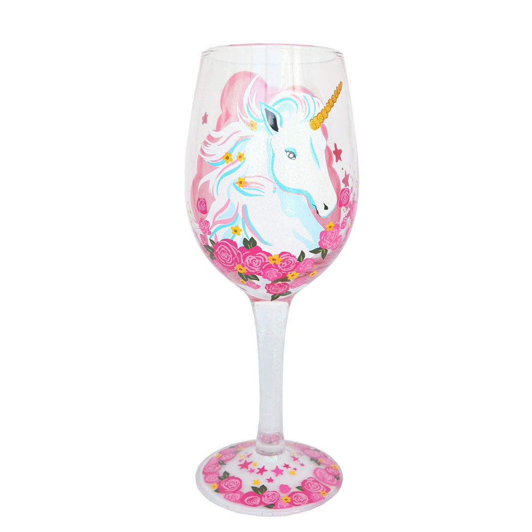 Don’t Give Up Unicorn Wine Glass