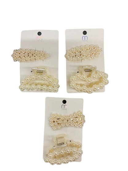 Pearl Barrette and Claw Clip Set