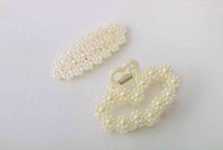Pearl Barrette and Claw Clip Set
