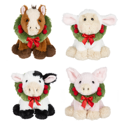 6” Yuletide Wreath Plush Animals