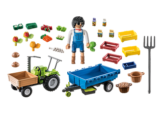 Playmobil Harvester Tractor w/ Trailer 71249